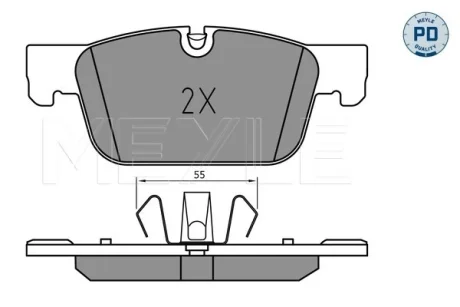 Колодки гальмівні (передні) Volvo S60 III/S90 II/ V60 II/ XC60 II 16- MEYLE 025 220 9817/PD