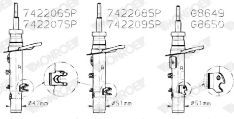 Амортизатор підвіски MONROE 742207SP