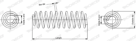 VW пружина передня L=330mm Touran 03- MONROE SP3346