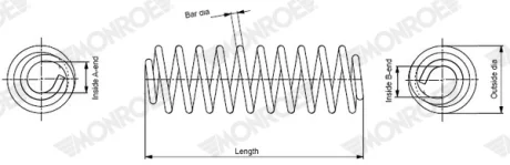 AUDI Пружина задня L=323mm A4 B9 (8W2, 8WC) 2.0 TDI quattro 16-19 Monroe SP4486