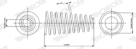 TOYOTA Пружина передня 382 мм VERSO (_R2_) 1.6/1.8 09-18 MONROE SP4587