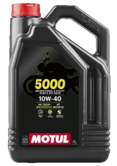 Олива для чотиритактних двигунів 5000 10W40 4л, API SL JASO MA-2 Напівсинтетична MOTUL 104056