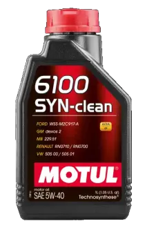1л 6100 Syn-clean 5W-40 Олива TECHNOSYNTHESE C3, SN, BMW LL-04, FORD WSS-M2C917-A, GM DEXOS2™, MB 229.51, RN0710 - RN0700, VW 505 00 505 01 MOTUL 107941 (фото 1)