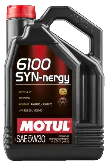 4л 6100 SYN-NERGY 5W-30 Олива синтетична A3/B4, SL, BMW Longlife-01 MOTUL 107971