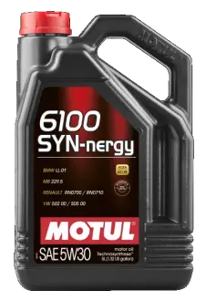 5л 6100 SYN-NERGY 5W-30 Олива синтетична A3/B4, SL, BMW Longlife-01. MOTUL 107972