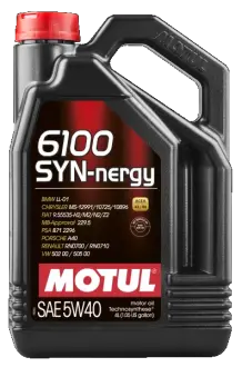 4л 6100 SYN-NERGY 5W-40 Олива TECHNOSYNTHESE A3/B4, SN, MB 229.5, BMW Longlife-01, Porsche C40, RENAULT RN 0710, RENAULT RN 0700, VW 502.00, VW 505.00 MOTUL 107978 (фото 1)