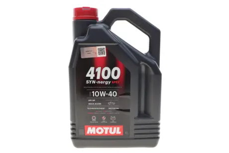 Олива 10W40 4100 Syn-nergy Spec (4L) (MB 229.3/RN0710/RN0700/PSA B71 2300/VW 501 01/VW505 00) (112891) MOTUL 387707