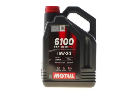 Олива 5W30 6100 Syn-clean Spec (5L) (CHRYSLER MS-11106/MB 229.51/VW 505 00/505 01) (113154) Motul 814351
