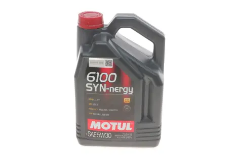 Олива 5W30 Syn-nergy 6100 (5L) (MB 229.5/Renault RN0710/RN0700/VW 502 00/505 00) заміна на 838451 MOTUL 838351