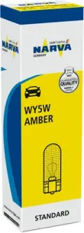 Автолампа WY5W 12V 5W W2.1x9.5d (без цоколя, жовта) NARVA 171693000