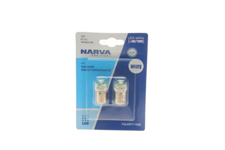 Автолампа R5W/R10W 12V 1.8W BA15s LED (6000K) (к-кт2шт) NARVA 181654100