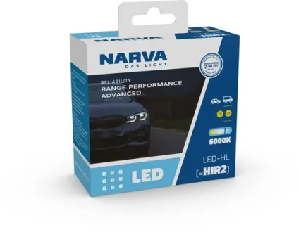 Автолампа HIR2 12/24V 19W PX22d Perforce Advance LED 6000K 1700lm (к-кт 2шт) NARVA 181868100