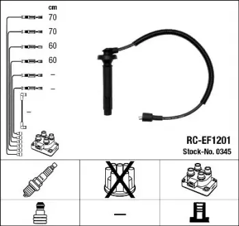 Комплект проводів запалювання SUBARU FORESTER 2.0 08.97-05.05 NGK 0345