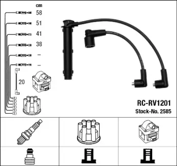 Комплект проводів запалювання LAND ROVER FREELANDER I 1.8 02.98-11.00 NGK 2585
