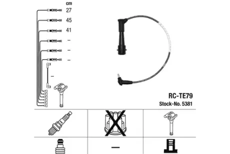Комплект кабелів високовольтних NGK 5381