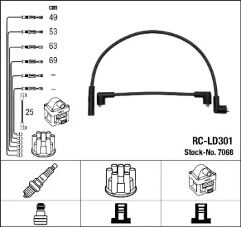 Комплект кабелів високовольтних NGK 7068