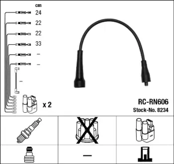 Комплект кабелів високовольтних NGK 8234