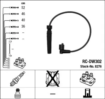 Комплект запалювального кабелю NGK 8276