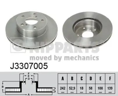 Диск гальмівний NIPPARTS J3307005