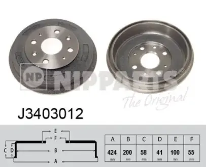 Гальмівний барабан NIPPARTS J3403012