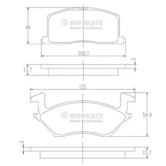 Тормозные колодки NIPPARTS J3602057
