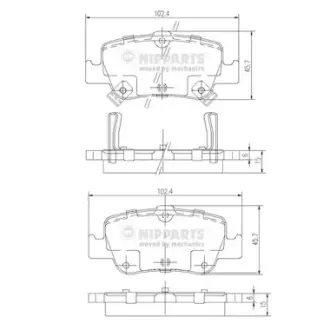 Тормозные колодки NIPPARTS J3612033