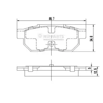 Тормозные колодки NIPPARTS J3614002