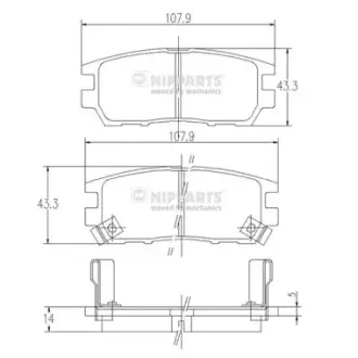Гальмівні колодки NIPPARTS J3615005