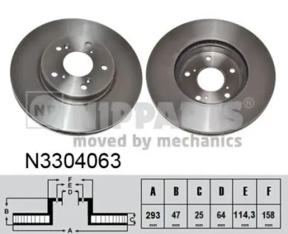 Гальмівний диск NIPPARTS N3304063