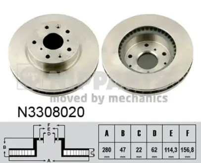 Гальмівний диск NIPPARTS N3308020