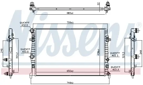 Радіатор охолоджування NISSENS 606218