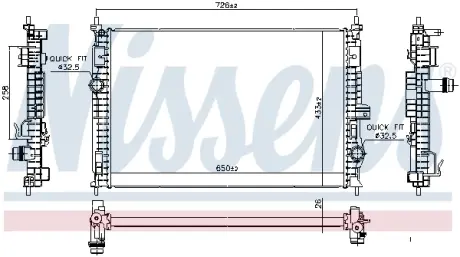 Радіатор охолоджування NISSENS 606342