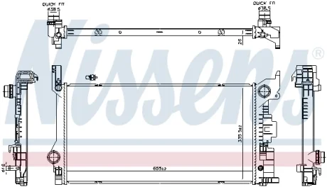 VOLVO Радіатор системи охолодження двигуна S60 III 19-, S90 II 16-, V90 II 16-, POLESTAR Nissens 606565