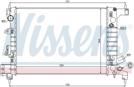 CHEVROLET Радіатор системи охолодження двигуна AVEO 11- NISSENS 61678