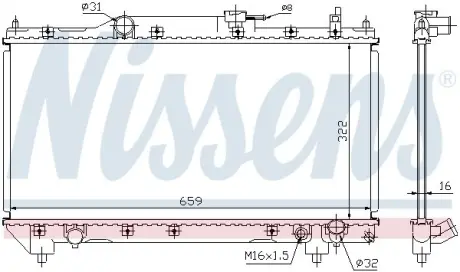 Радіатор охолоджування NISSENS 64783A