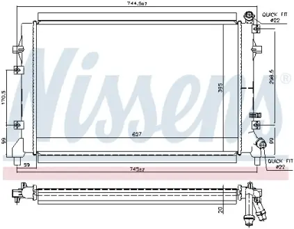 Радіатор охолоджування NISSENS 65324