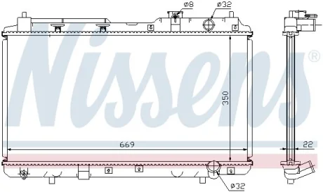 Радіатор охолоджування NISSENS 68101A