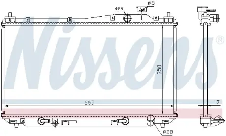 Радіатор охолоджування NISSENS 68115