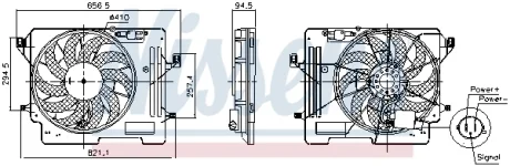 FORD Вентилятор радіатора (з дифузором) C-MAX II 1.5 15-, FOCUS III 1.0, 1.5 12-, GRAND C-MAX Van 1.5 15 Nissens 850080