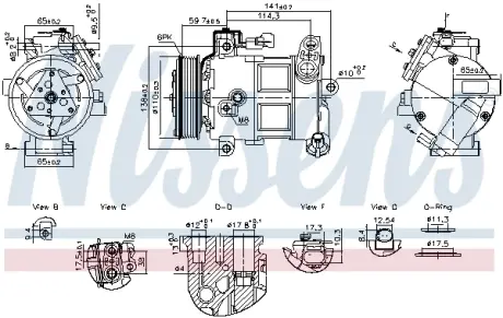 JEEP Компресор кондиціонера RENEGADE 1.6, 2.0 14- NISSENS 890596