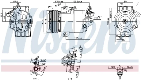 RENAULT Компресор кондиціонера KOLEOS I 2.0 08- NISSENS 891012