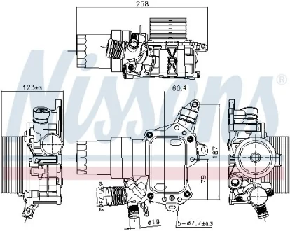 Оливний радіатор (з корпусом) NV250 19-, QASHQAI II 13- Nissens 91194
