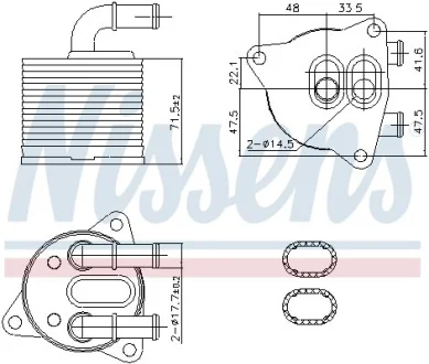 Оливний радіатор (без корпуса) S60 II 15-, V60 I 13-, XC40 18-, XC60 I 13- Nissens 91286