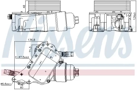 Радіатор охолодження оливи NISSENS 91339