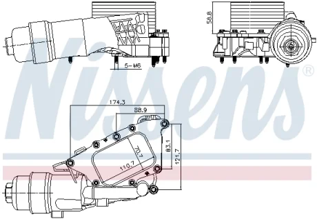 BMW Оливний радіатор (з корпусом) 2 Active Tourer (F45), X1 (F48), X2 (F39), i8 (I12) NISSENS 91385