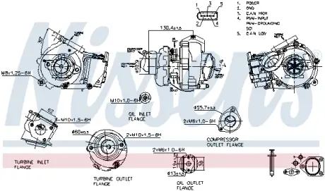 BMW Турбіна 5 (E60), 5 (E61), X3 (E83) NISSENS 93502