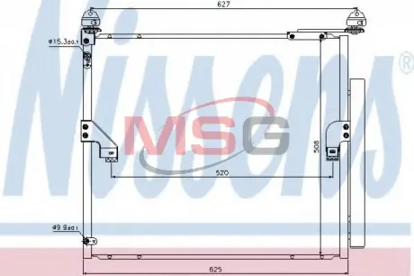 TOYOTA Радіатор кондиціонера (конденсатор) з осушувачем Land Cruiser Prado 150 09- NISSENS 940367