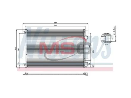 Конденсатор кондиціонера RENAULT GRAND SCENIC II, MEGANE II, MEGANE II/KOMBI, SCENIC II 1.4-2.0D 09.02- NISSENS 94626