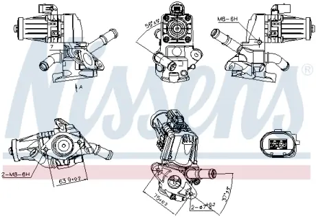 CITROEN Клапан системи рециркуляції ВГ (клапан EGR) Jumper 2.2HDI 11-, Ford Ranger, Transit 2.2TDCi 11-, Land Rover Defender, Peugeot Boxer NISSENS 98238