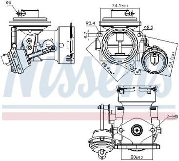 VW Клапан EGR Caddy III, Skoda Octavia II, Seat 1.9TDI 04- NISSENS 98299